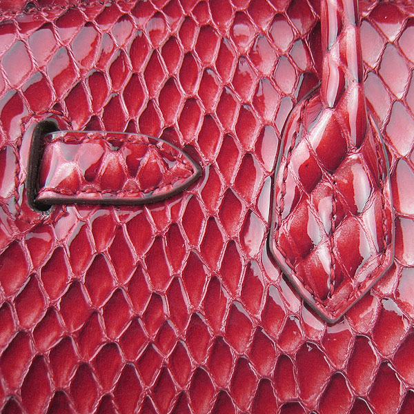 Replica Hermes Birkin 30CM Fish Veins Leather Bag Dark Red 6088 On Sale - Click Image to Close